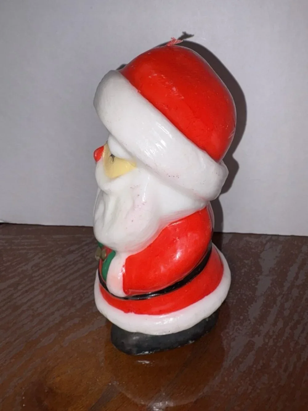 Vintage Santa Claus Christmas Candle Unlit Wax 7.5 Inches Tall